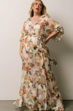 Baltic Born bump friendly|Corinth Maxi Dress | Jacquard Multi Floral