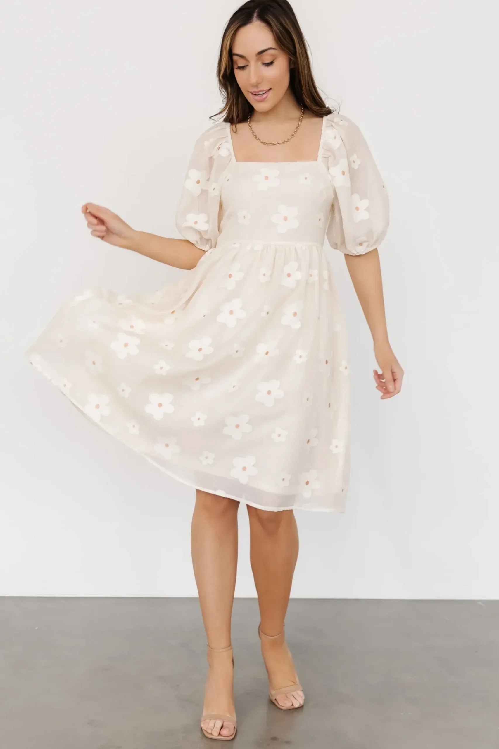 Baltic Born short dresses|Daisy Short Dress | Vintage Cream Floral