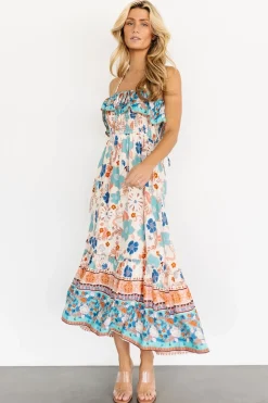 Baltic Born midi dresses|Dali Midi Dress | Natural + Blue Floral