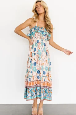 Baltic Born midi dresses|Dali Midi Dress | Natural + Blue Floral