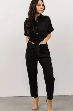 Baltic Born JUMPSUITS + ROMPERS|Dallas Button Up Jumpsuit | Black