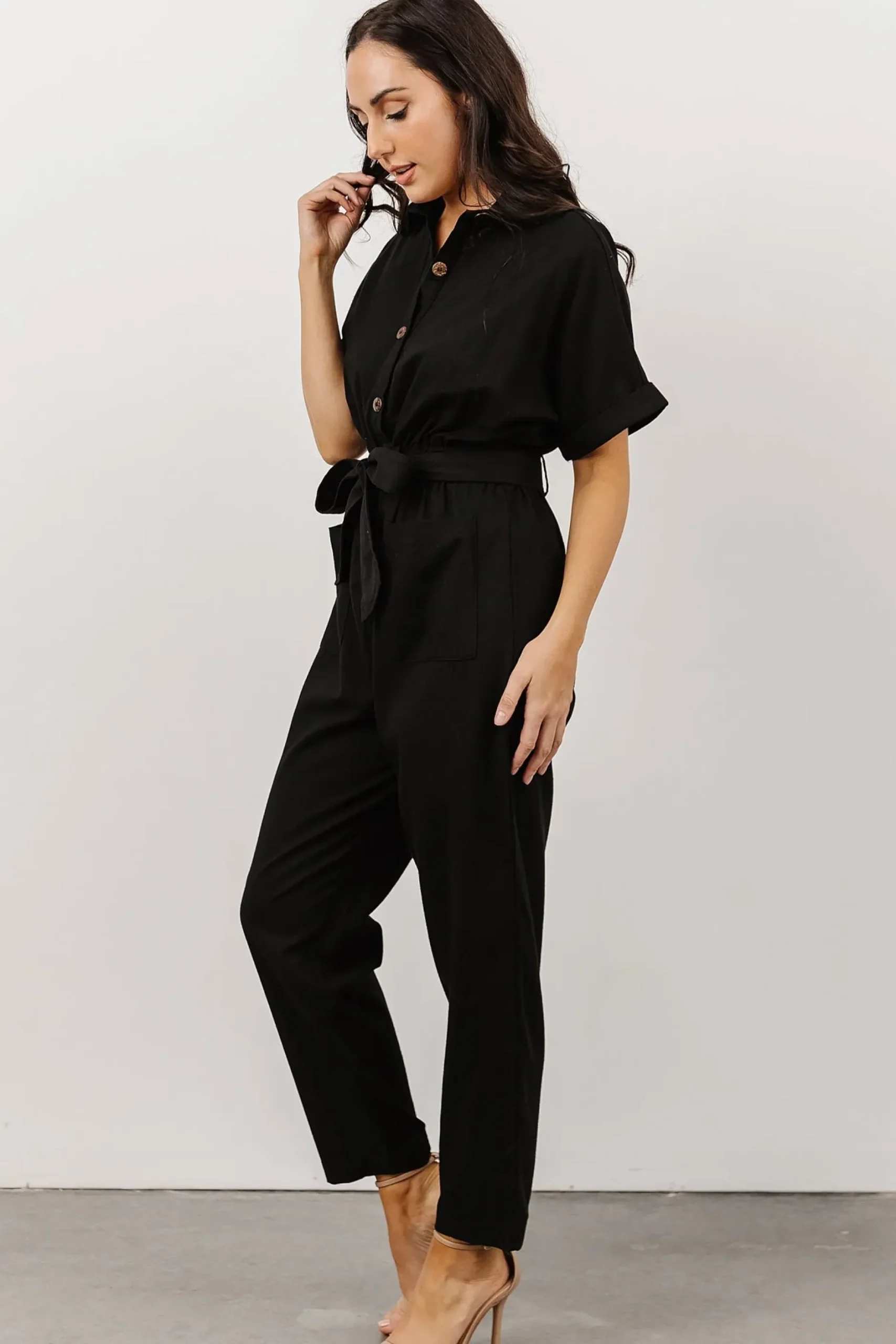 Baltic Born JUMPSUITS + ROMPERS|Dallas Button Up Jumpsuit | Black