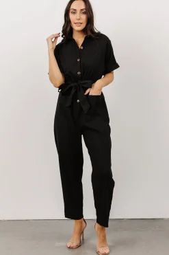 Baltic Born JUMPSUITS + ROMPERS|Dallas Button Up Jumpsuit | Black