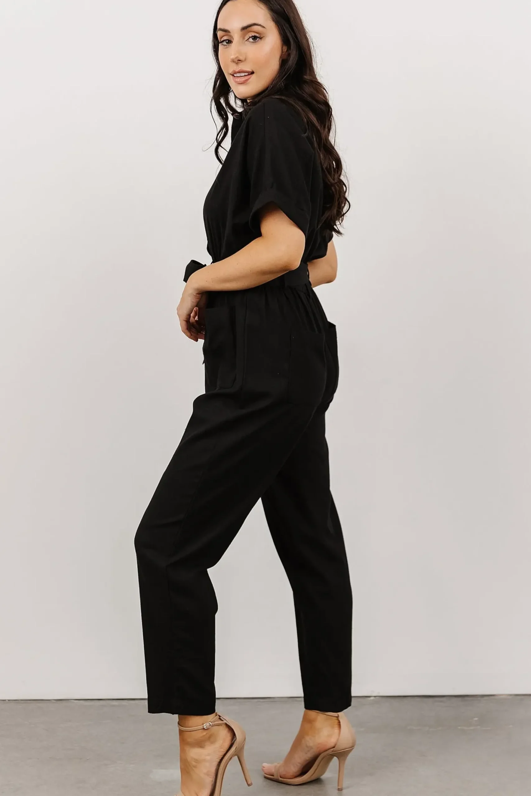 Baltic Born JUMPSUITS + ROMPERS|Dallas Button Up Jumpsuit | Black