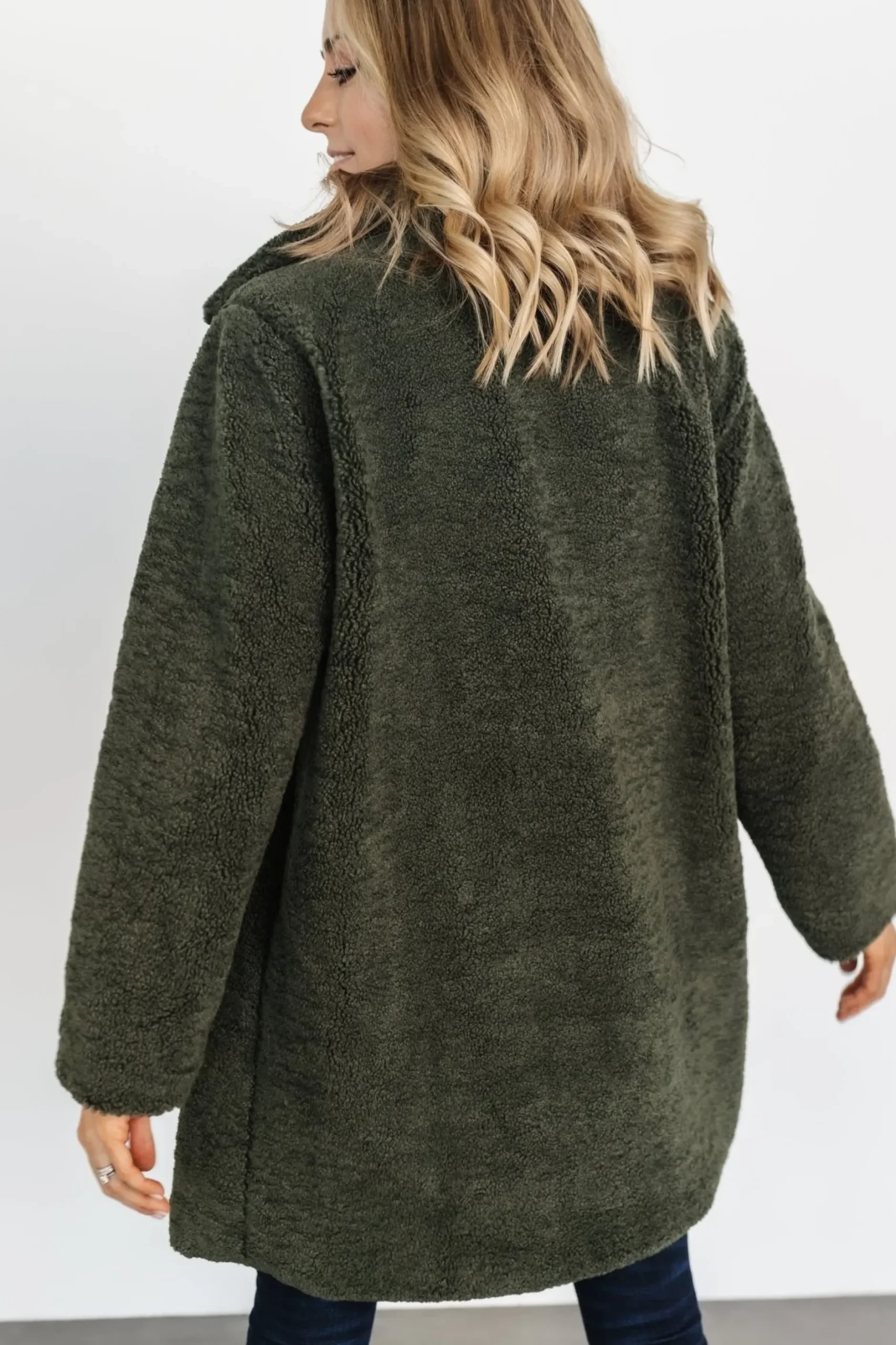 Baltic Born outerwear|Damien Sherpa Coat | Dark Green