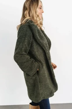 Baltic Born outerwear|Damien Sherpa Coat | Dark Green