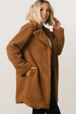 Baltic Born outerwear|Damien Sherpa Coat | Dark Camel
