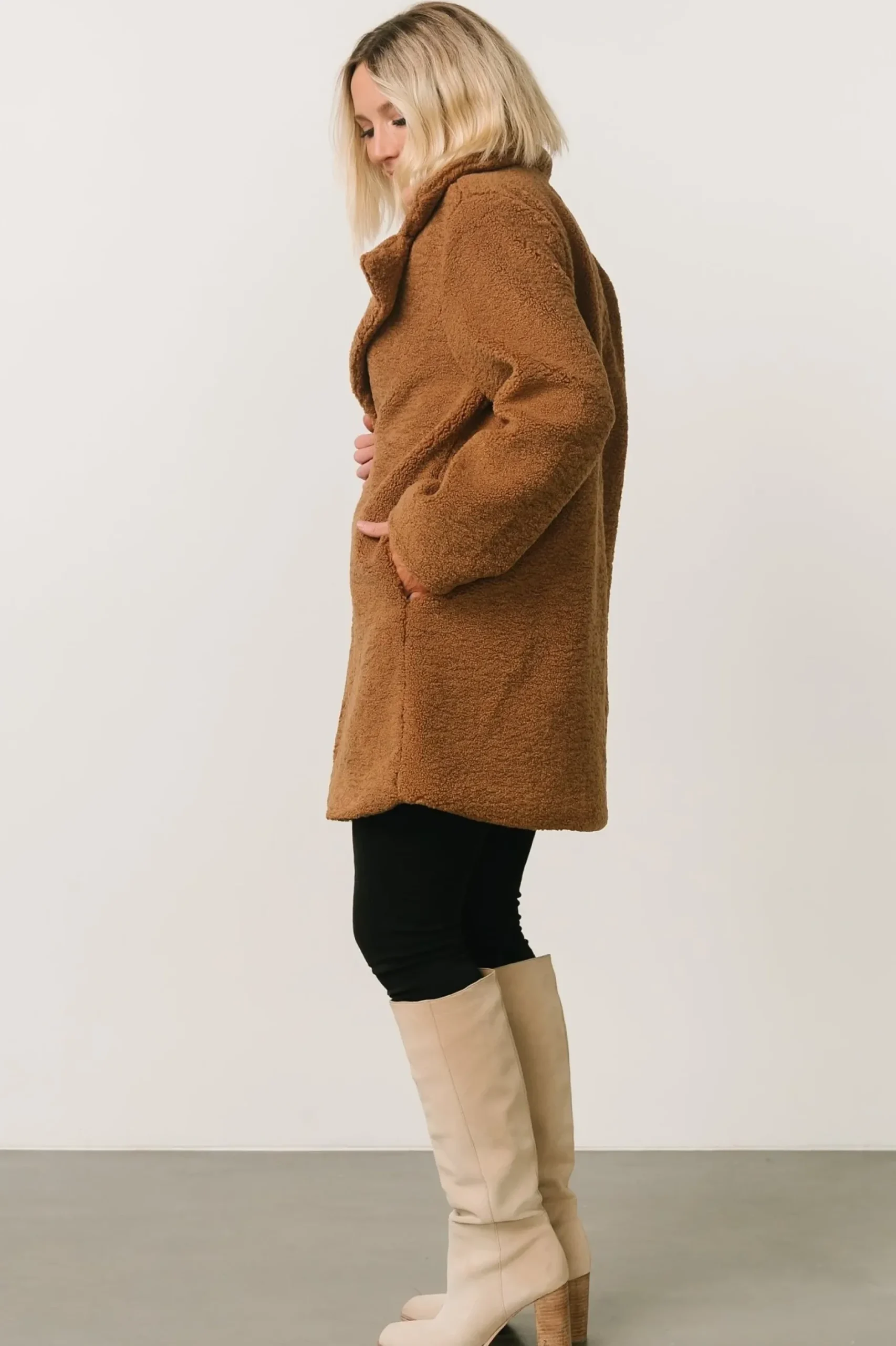 Baltic Born outerwear|Damien Sherpa Coat | Dark Camel