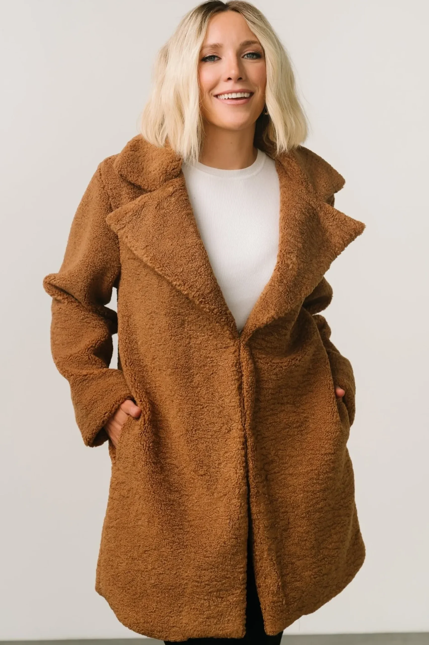 Baltic Born outerwear|Damien Sherpa Coat | Dark Camel