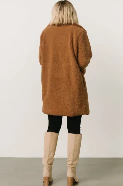 Baltic Born outerwear|Damien Sherpa Coat | Dark Camel