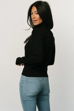 Baltic Born blouses + shirts|WINTER ESSENTIALS|Danica Turtleneck Knit Top | Black