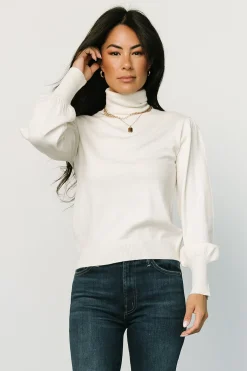Baltic Born blouses + shirts|WINTER ESSENTIALS|Danica Turtleneck Knit Top | Ivory