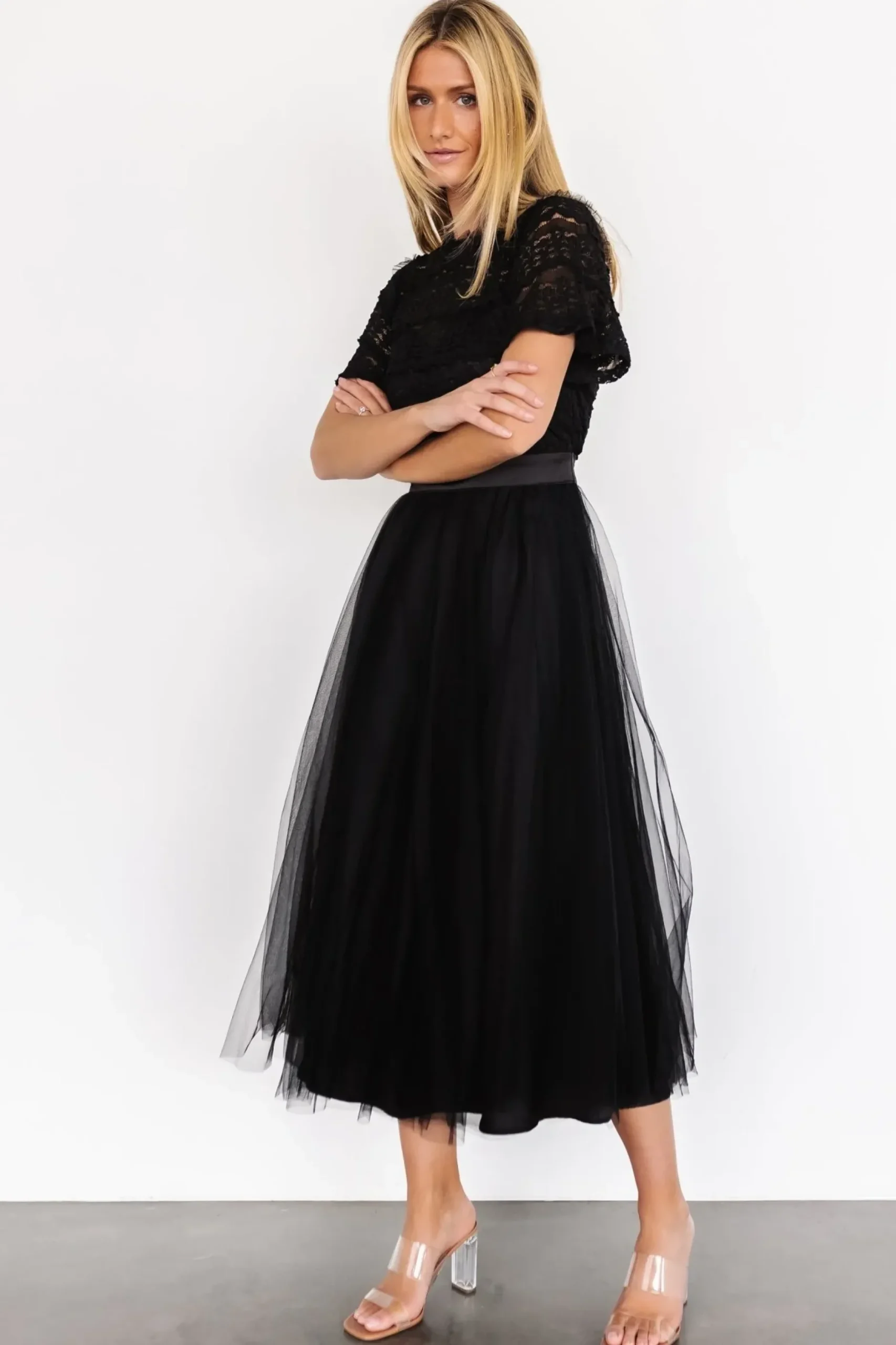 Baltic Born COMING SOON|Darcy Tulle Midi Dress | Black