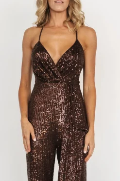 Baltic Born JUMPSUITS + ROMPERS|Darius Sequin Jumpsuit | Chocolate