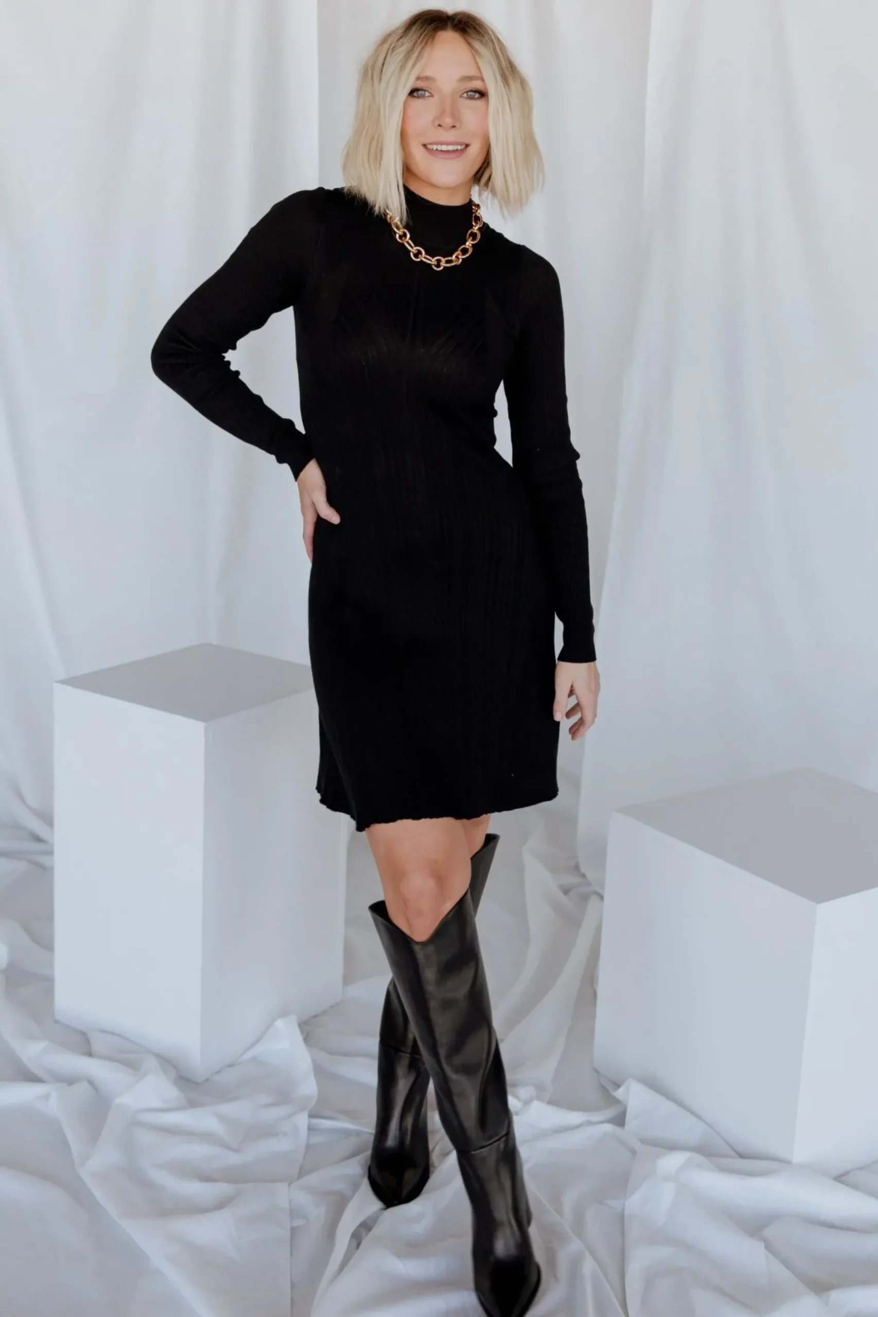 Baltic Born SALE|Dastrup Ribbed Dress | Black