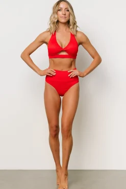 Baltic Born bikini|Del Mar Ribbed Bikini Bottom | Red