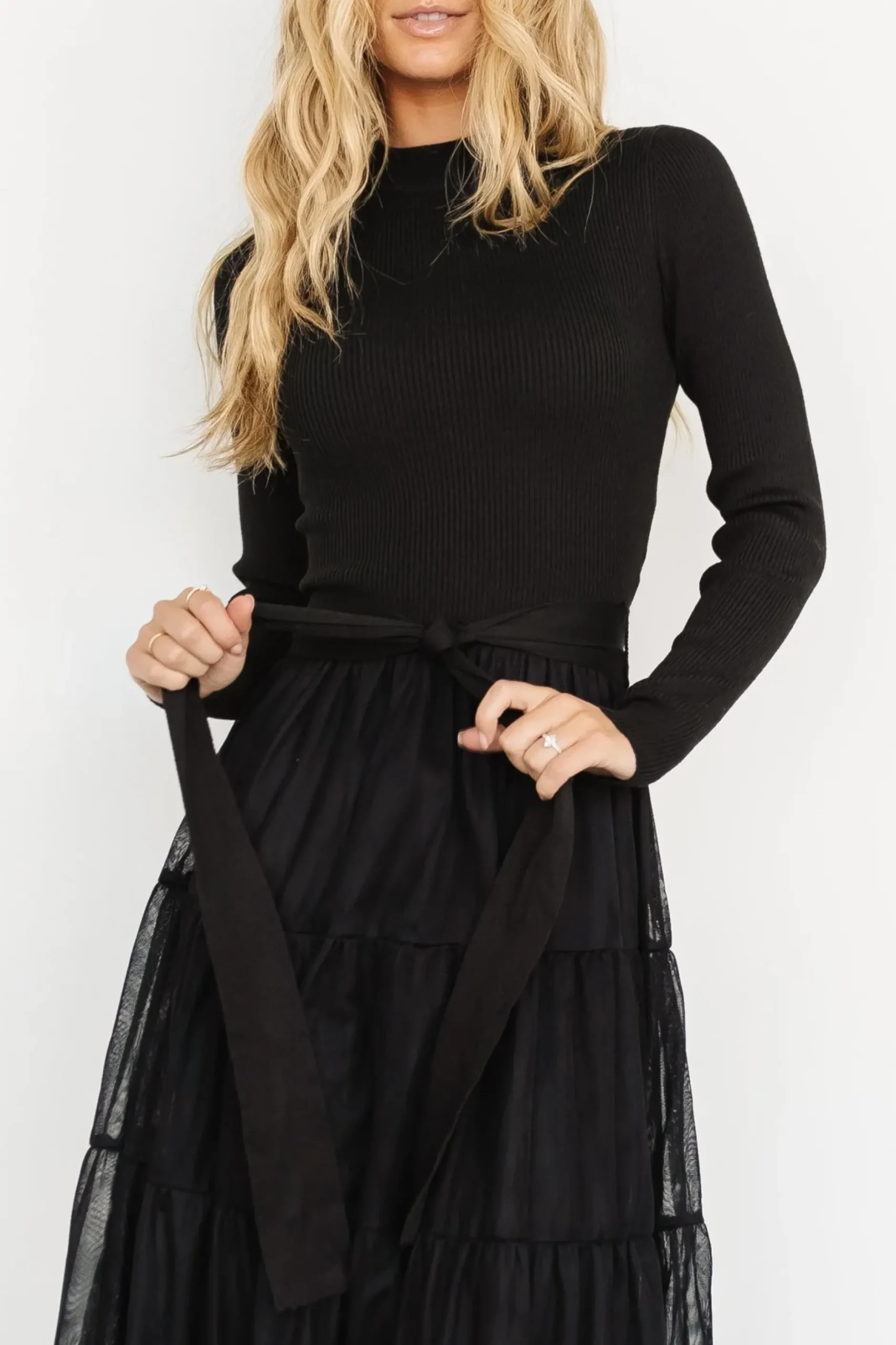 Baltic Born maxi dresses|WEDDING SUITE|Demi Sweater Tulle Dress | Black
