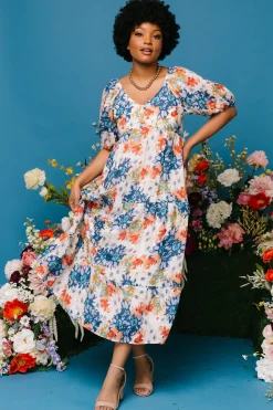 Baltic Born midi dresses|bump friendly|Denton Midi Dress | Blue Multi