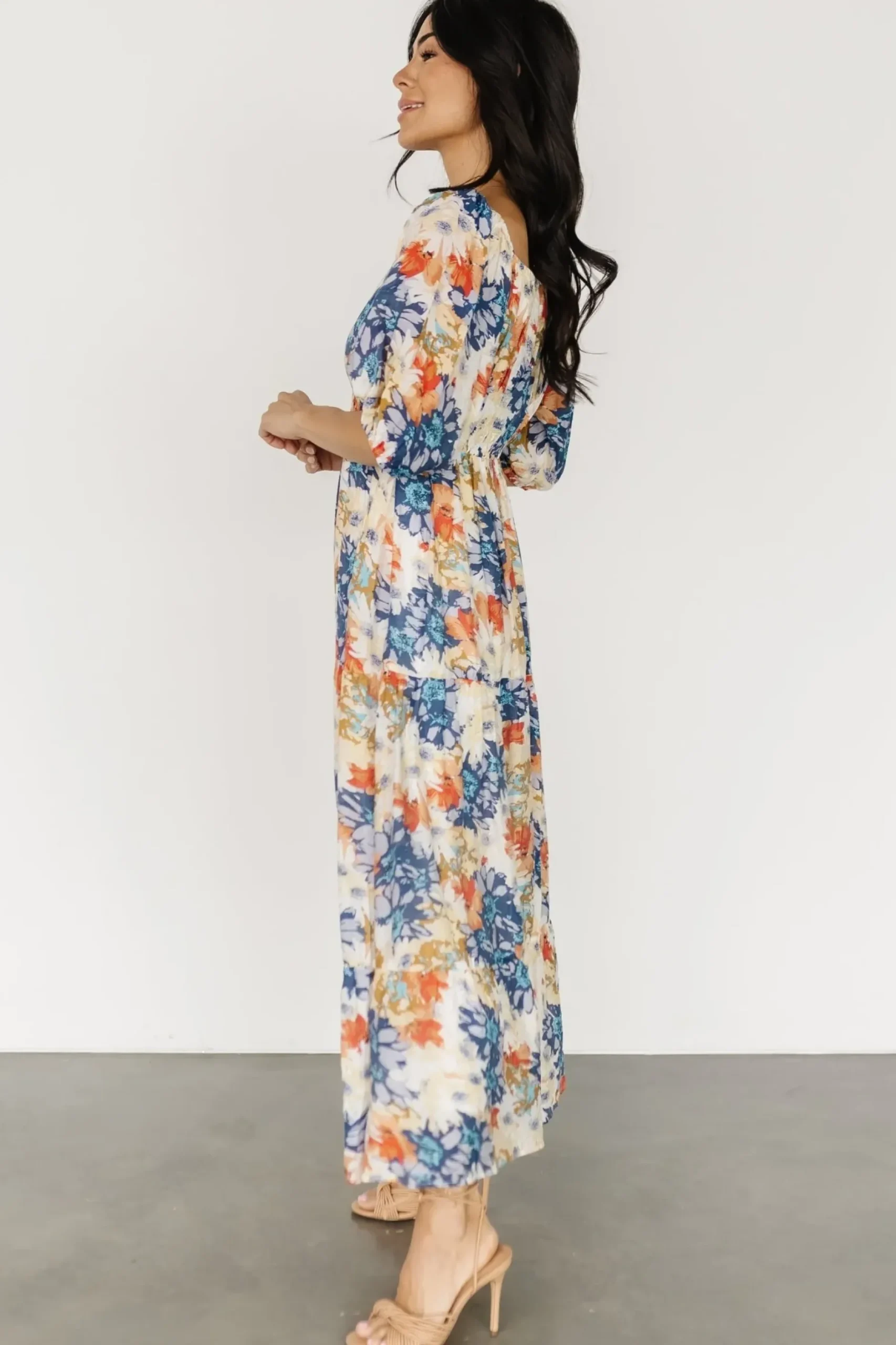 Baltic Born midi dresses|bump friendly|Denton Midi Dress | Blue Multi