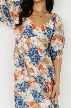 Baltic Born midi dresses|bump friendly|Denton Midi Dress | Blue Multi