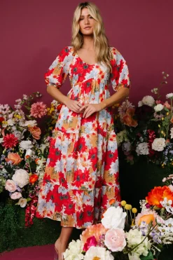 Baltic Born midi dresses|bump friendly|Denton Midi Dress | Red Multi