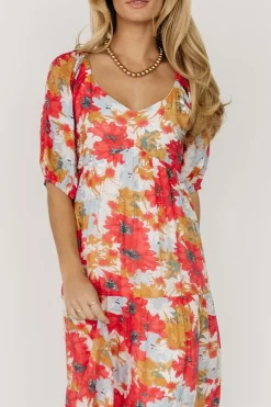 Baltic Born midi dresses|bump friendly|Denton Midi Dress | Red Multi