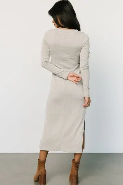 Baltic Born midi dresses|Denver Ribbed Midi Dress | Light Gray