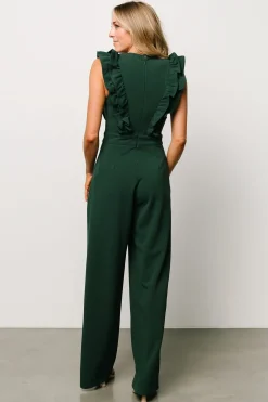 Baltic Born JUMPSUITS + ROMPERS|Descanso Ruffle Jumpsuit | Dark Green
