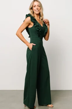 Baltic Born JUMPSUITS + ROMPERS|Descanso Ruffle Jumpsuit | Dark Green
