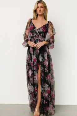 Baltic Born COMING SOON|Desiree Tulle Maxi Dress | Black Floral