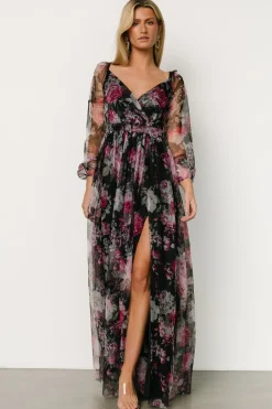 Baltic Born COMING SOON|Desiree Tulle Maxi Dress | Black Floral