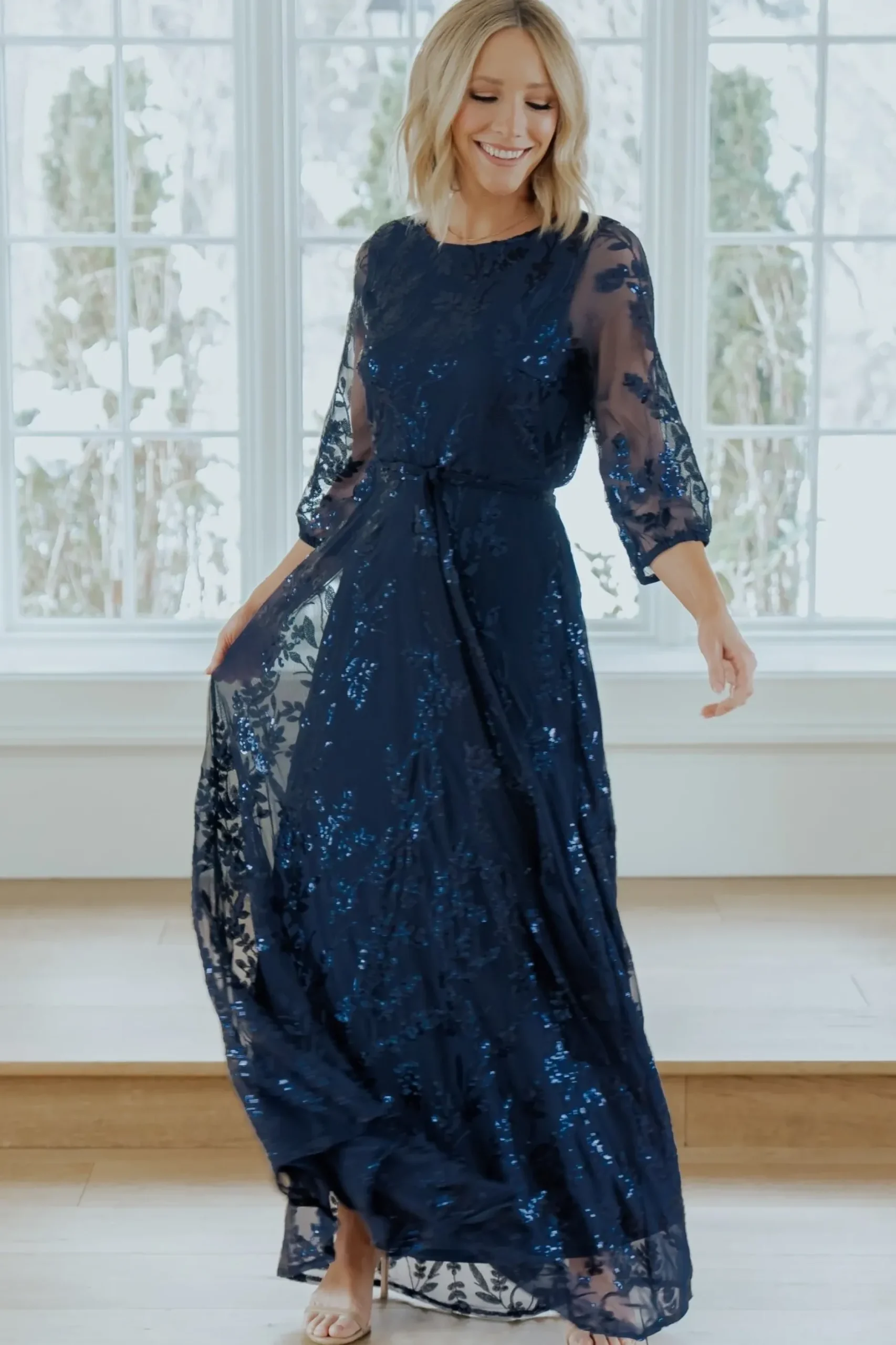 Baltic Born COMING SOON|Destiny Sequin Maxi Dress | Navy