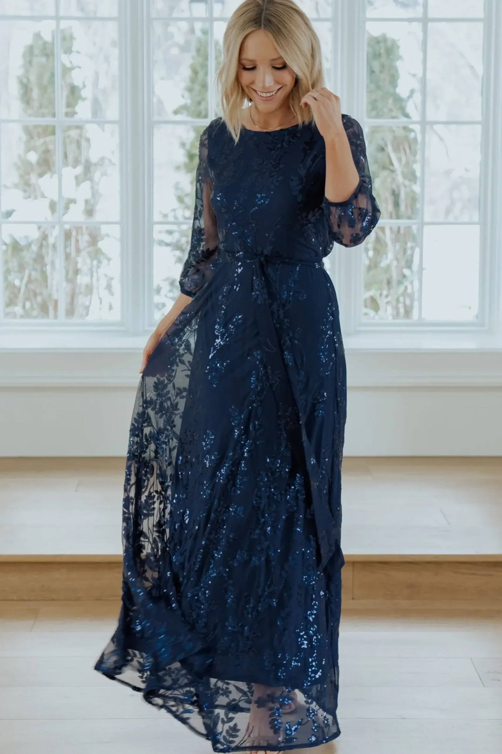Baltic Born COMING SOON|Destiny Sequin Maxi Dress | Navy