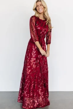 Baltic Born COMING SOON|Destiny Sequin Maxi Dress | Wine