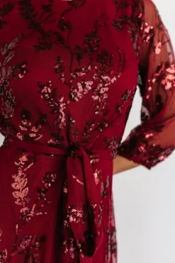 Baltic Born COMING SOON|Destiny Sequin Maxi Dress | Wine