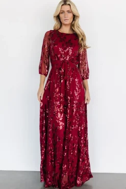 Baltic Born COMING SOON|Destiny Sequin Maxi Dress | Wine