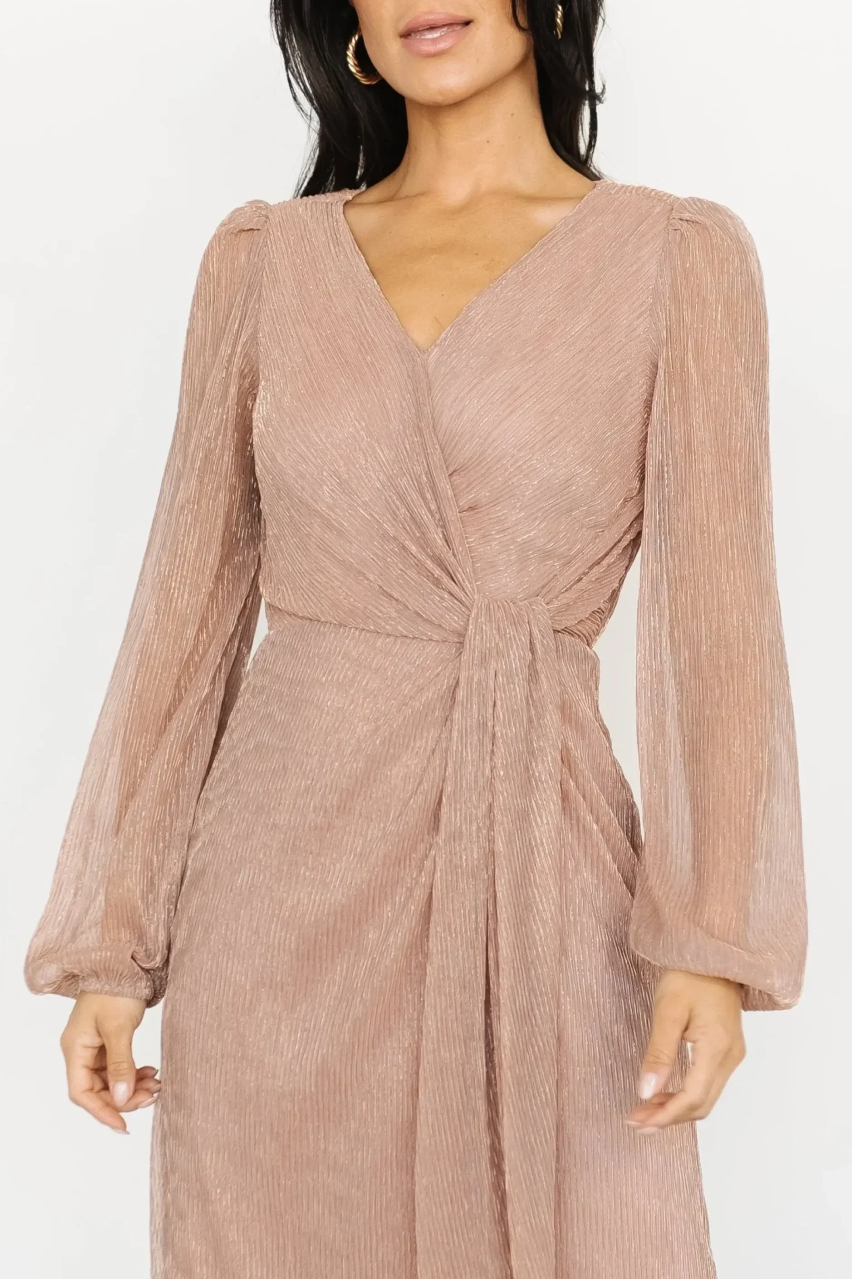 Baltic Born WEDDING SUITE|wedding guest|Devlyn Pleated Dress | Rose Shimmer