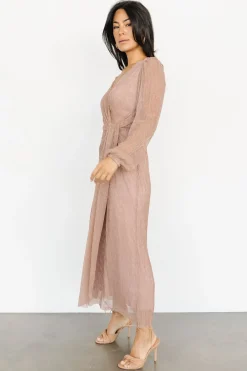 Baltic Born WEDDING SUITE|wedding guest|Devlyn Pleated Dress | Rose Shimmer