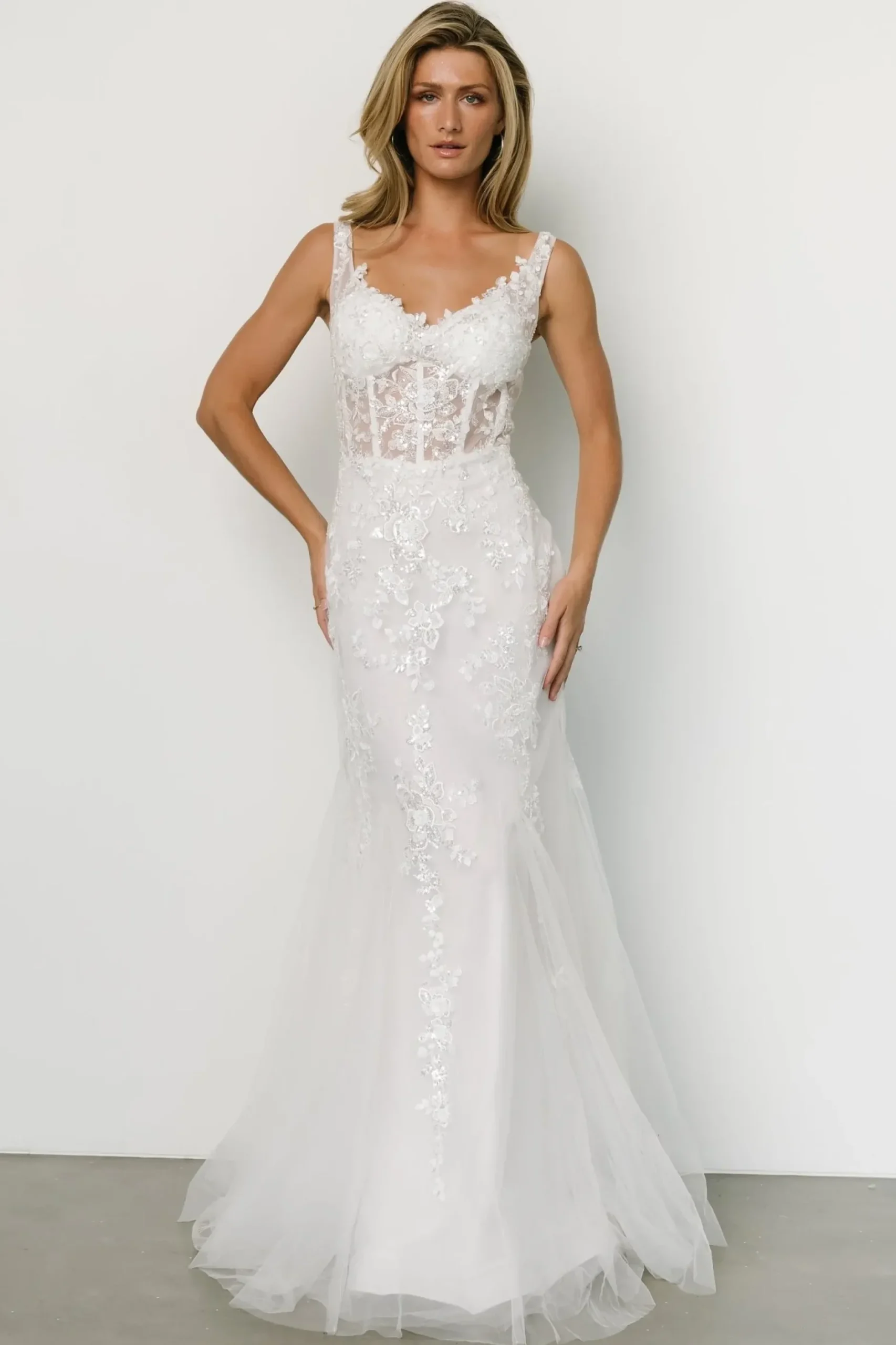 Baltic Born embellished + sequined|Devotion Bridal Gown | White
