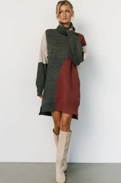 Baltic Born short dresses|TOPS|Diego Sweater Dress | Charcoal Multi