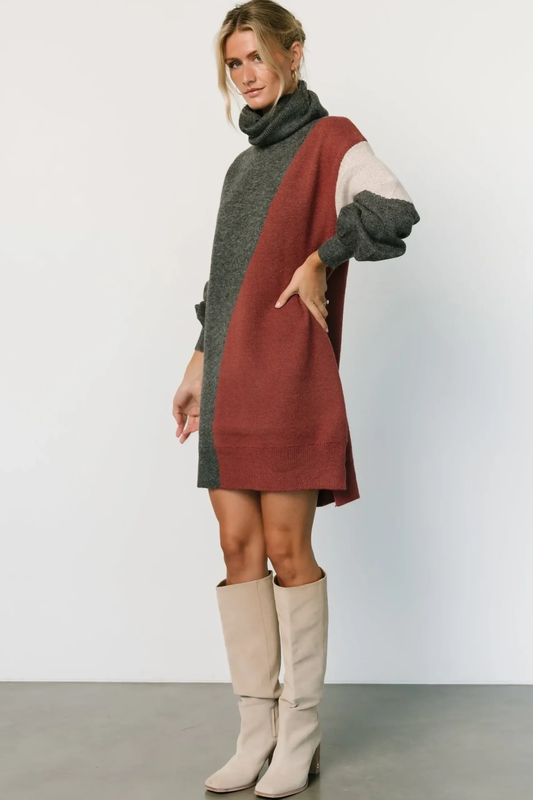 Baltic Born short dresses|TOPS|Diego Sweater Dress | Charcoal Multi
