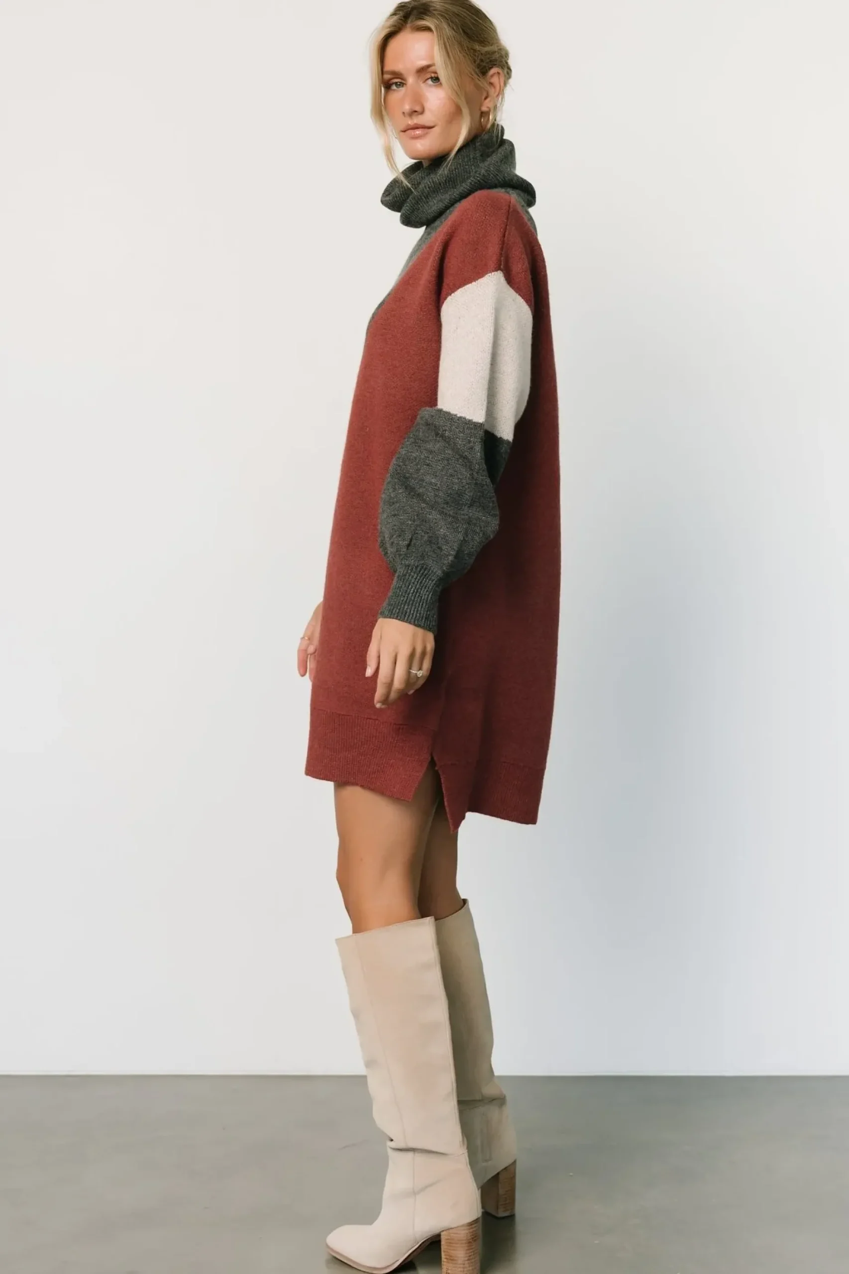 Baltic Born short dresses|TOPS|Diego Sweater Dress | Charcoal Multi