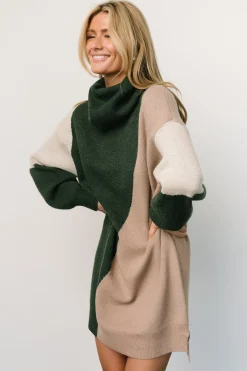 Baltic Born short dresses|TOPS|Diego Sweater Dress | Hunter Green Multi