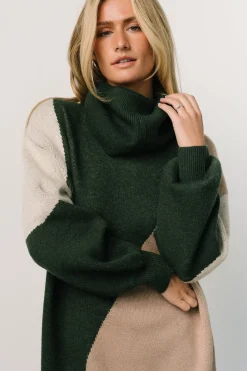 Baltic Born short dresses|TOPS|Diego Sweater Dress | Hunter Green Multi