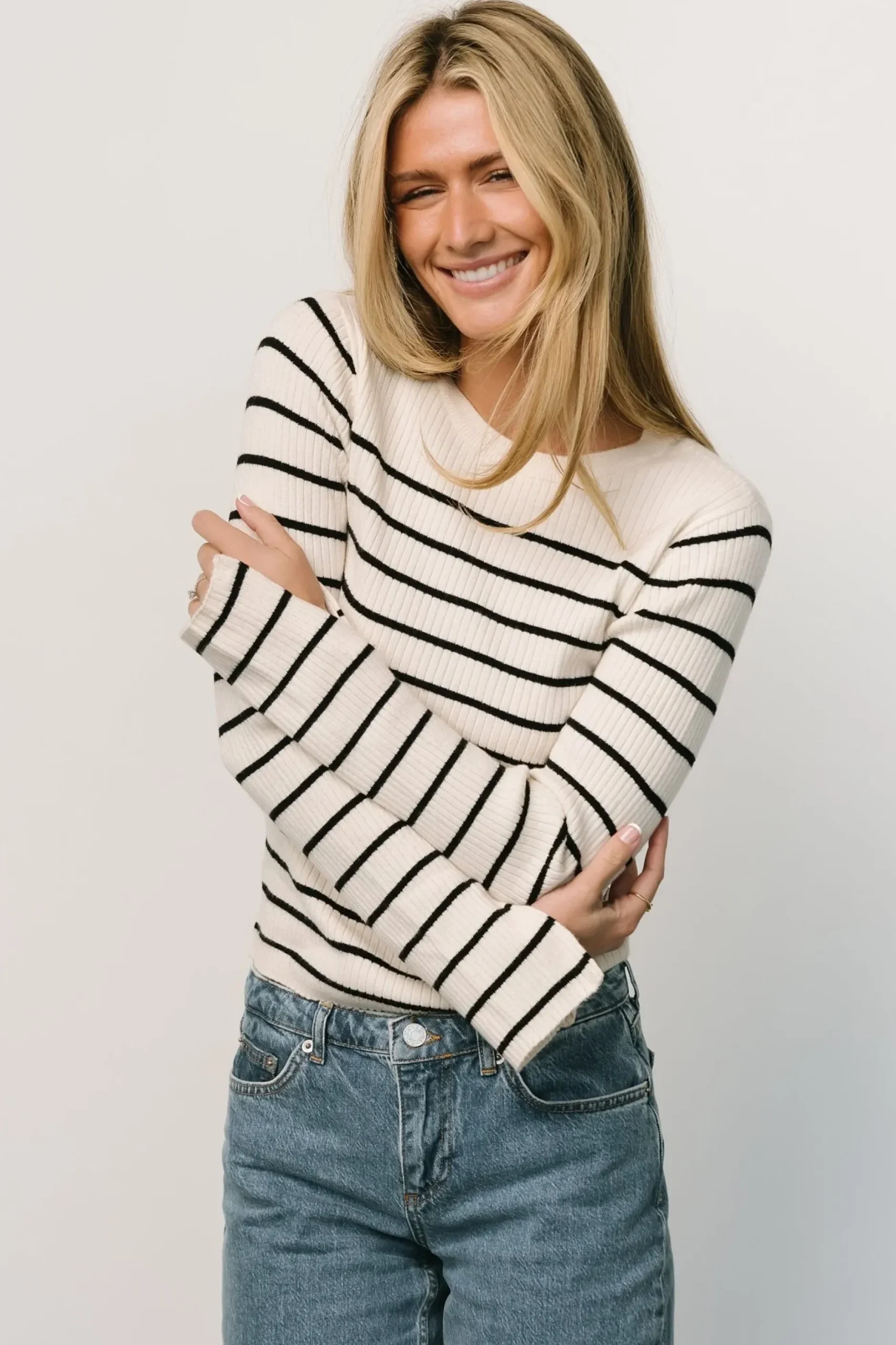 Baltic Born WINTER ESSENTIALS|SALE|Dominic Sweater Top | Ivory + Black