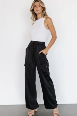 Baltic Born pants|Drey Satin Pants | Black