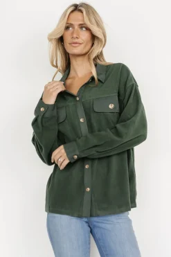 Baltic Born outerwear|Duke Button Up Top | Forest Green