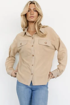 Baltic Born outerwear|Duke Button Up Top | Taupe