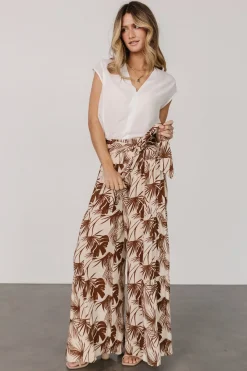 Baltic Born BOTTOMS|pants|Elin Flowy Pants | Cream + Mocha