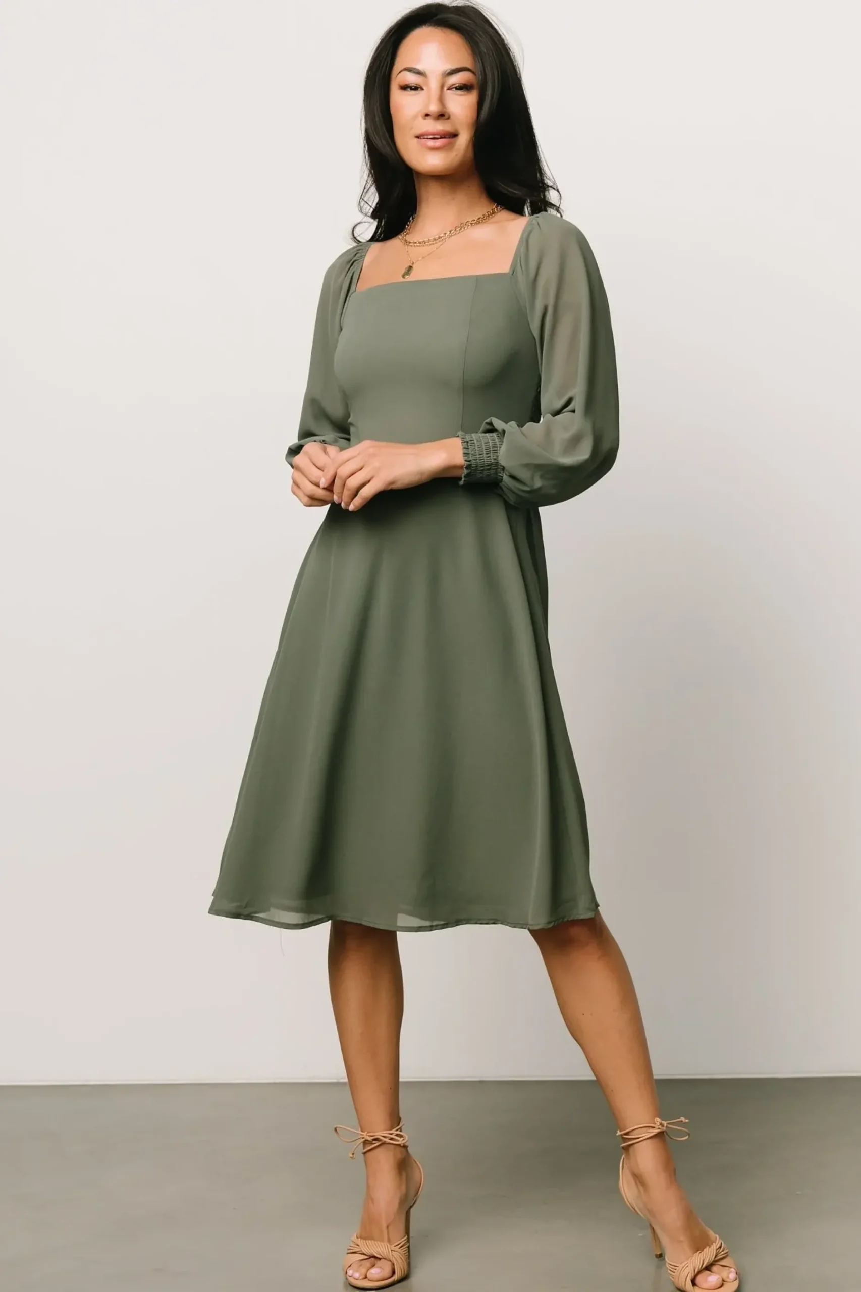 Baltic Born short dresses|WEDDING SUITE|Elise Short Dress | Dark Sage